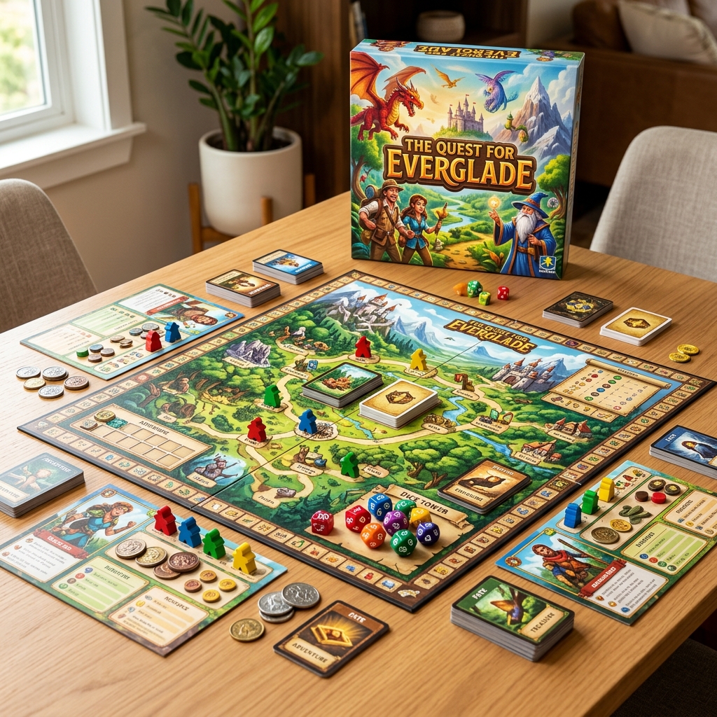 The Quest for Everglade Family Board Game